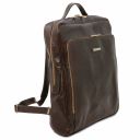 Bangkok Leather Laptop Backpack - Large Size Темно-коричневый TL141987