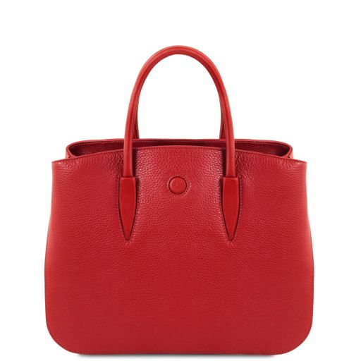 Camelia Borsa a Mano in Pelle Rosso Lipstick TL141728