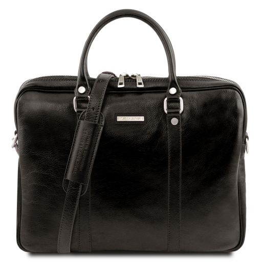 Prato Exclusive Leather Laptop Case Black TL141283