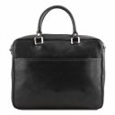 Pisa Leather Laptop Briefcase With Front Pocket Black TL141660