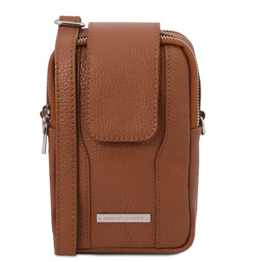 TL Bag Soft Leather Cellphone Holder Mini Cross bag Коньяк TL141698