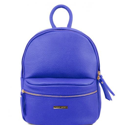 TL Bag Lederrucksack Für Damen aus Weichem Leder Blau TL141532