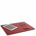 Premium Office Set Sous-main de Bureau, Tapis de Souris et Videpoches en Cuir Rouge TL142088