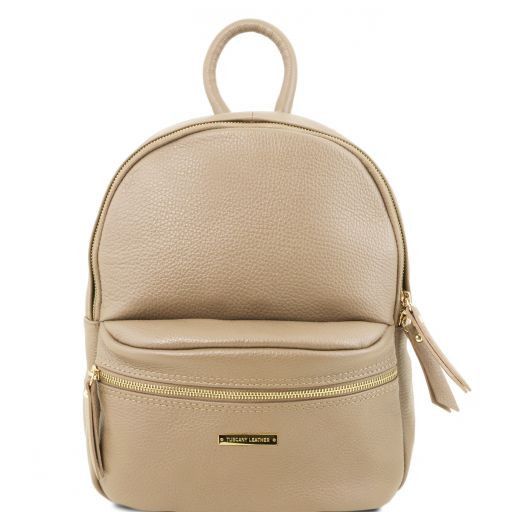 TL Bag Soft Leather Backpack for Women Светлый серо-коричневый TL141532