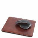Premium Office Set Leather Desk Pad, Mouse pad and Valet Tray Brown TL142088