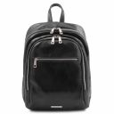 Perth 2 Compartments Leather Backpack Black TL142049