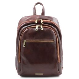 Perth 2 Compartments leather backpack Brown TL142049