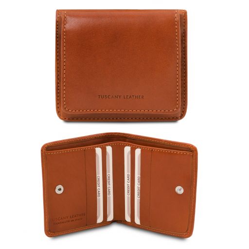 Exklusive Brieftasche aus Leder mit Münzfach Honig TL142059