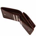 Exclusive Leather Wallet With Coin Pocket Dark Brown TL142059