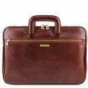 Caserta Document Leather Briefcase Brown TL142070