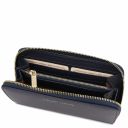 Venere Exclusive Leather Accordion Wallet With zip Closure Dark Blue TL142085