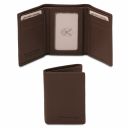 Exclusive Soft 3 Fold Leather Wallet Dark Brown TL142086