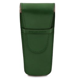 Elegante porta penne 2 posti/porta orologio in pelle Verde Foresta TL142130