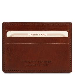 Elégant porte cartes de credit en cuir Marron TL141011