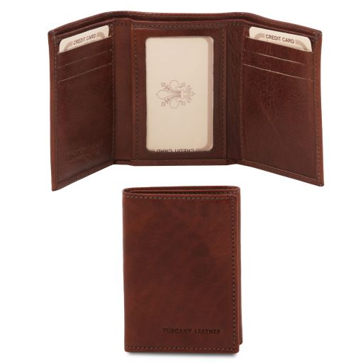 Exclusive 3 Fold Leather Wallet Brown TL140801