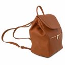 Elba Soft Leather Backpack for Women and 3 Fold Leather Wallet With Coin Pocket Коньяк TL142153