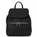 Elba Soft Leather Backpack for Women and 3 Fold Leather Wallet With Coin Pocket Черный TL142153