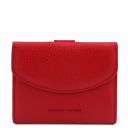 Elba Soft Leather Backpack for Women and 3 Fold Leather Wallet With Coin Pocket Lipstick Red TL142153