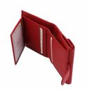 Elba Zaino Donna in Pelle Morbida e Portafoglio in Pelle 3 Ante con Portaspiccioli Rosso Lipstick TL142153