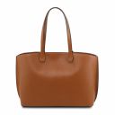 Pantelleria Leather Shopping bag and 3 Fold Leather Wallet With Coin Pocket Cognac TL142157