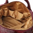 TL Bag Maxi Bauletto aus Weichem Leder mit Kroko-Prägung Bordeaux TL142121