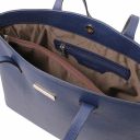 TL Bag Shopping Tasche aus Leder Dunkelblau TL141828