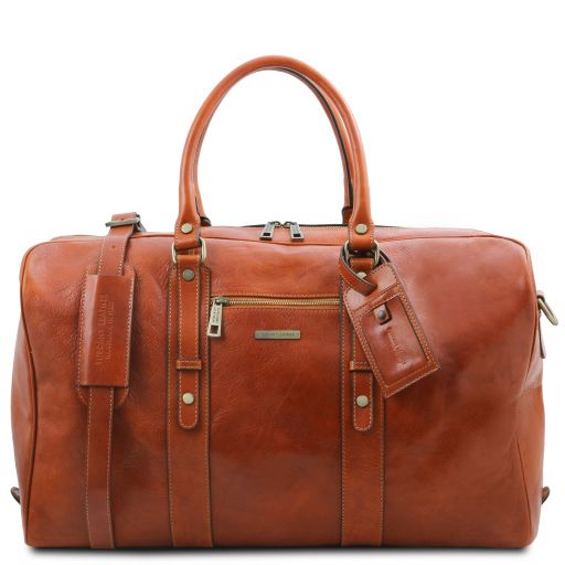 TL Voyager Leather Travel bag With Front Pocket Мед TL142140