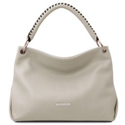 TL Bag Handtasche aus weichem Leder Light grey TL142087