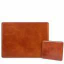Office Set Leather Desk pad With Inner Compartment and Mouse pad Honey TL142161