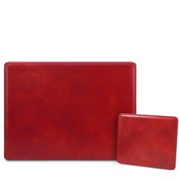 Office Set Leather desk pad with inner compartment and mouse pad Red TL142161