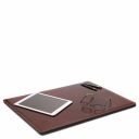 Premium Office Set Leather Desk pad With Inner Compartment, Mouse pad and Valet Tray Brown TL142162
