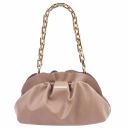 TL Bag Soft Leather Clutch With Chain Strap Nude TL142184