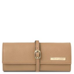 Soft leather jewellery case Champagne TL142193