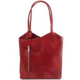 Patty Sac en Cuir Convertible en sac à dos Rouge TL141497