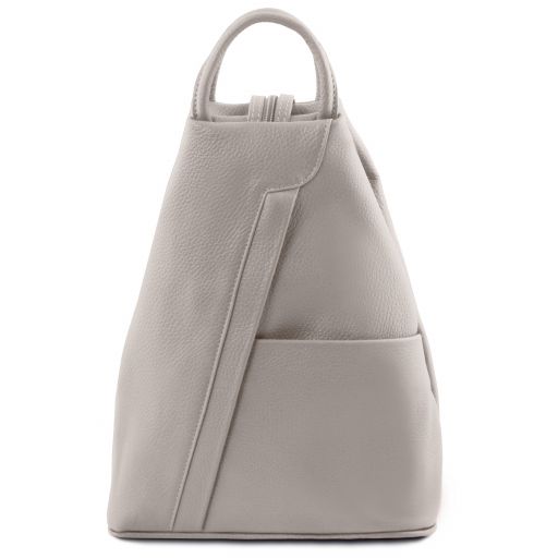 Shanghai Soft Leather Backpack Light grey TL141881