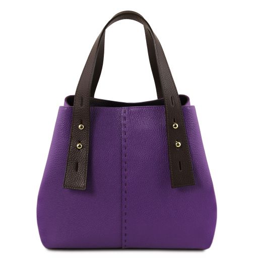 TL Bag Sac Shopping en Cuir Violet TL141730