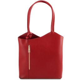 Patty Bolso de Señora en Piel Saffiano Convertible en Mochila Rojo TL141455