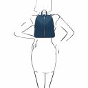 TL Bag Soft Leather Backpack for Women Blue TL141982