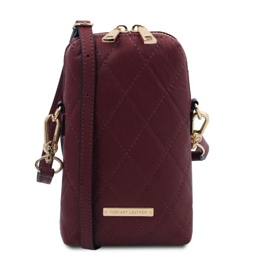 TL Bag Mini Soft Quilted Leather Cross bag Bordeaux TL142169