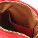 TL Bag Mini Schultertasche aus Weichem Leder im Steppdesign Lipstick Rot TL142169