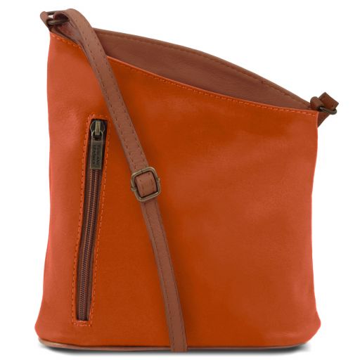 TL Bag Mini Unisex-Schultertasche aus Weichem Leder Orange TL141111