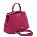 TL Bag Handtasche aus Weichem Leder im Steppdesign Fucsia TL142132