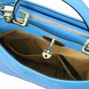 TL Bag Handtasche aus Weichem Leder im Steppdesign Himmelblau TL142132