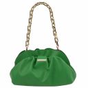 TL Bag Clutch aus Weichem Leder mit Schulterkette Grün TL142184