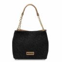 TL Bag Straw Effect Bucket bag Black TL142208