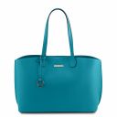 TL Bag Sac Shopping en Cuir Turquoise TL141828