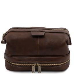 Jacob Trousse de Toilette en Cuir Marron foncé TL142204