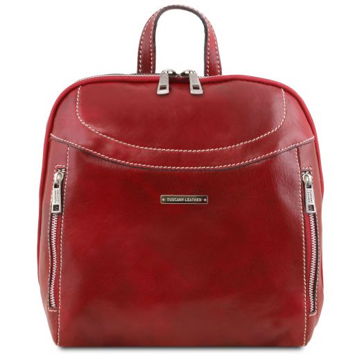 Manila Leather Backpack Red TL141557