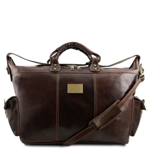 Porto Travel Leather Weekender bag Dark Brown TL140938