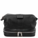 Colombo Leather Travel Duffle bag and Leather Toilet bag Black TL142235